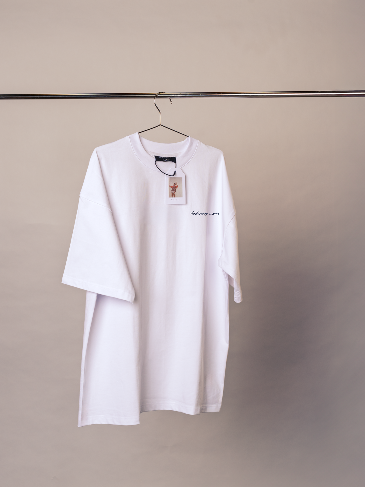 White Oversized T - Side Logo