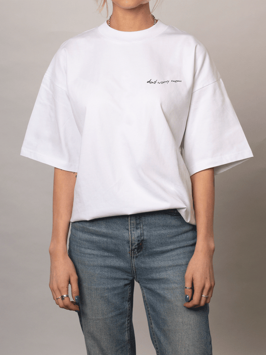 White Oversized T - Side Logo